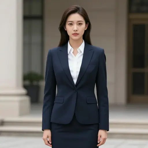 她举止间带着一种权威的气质。