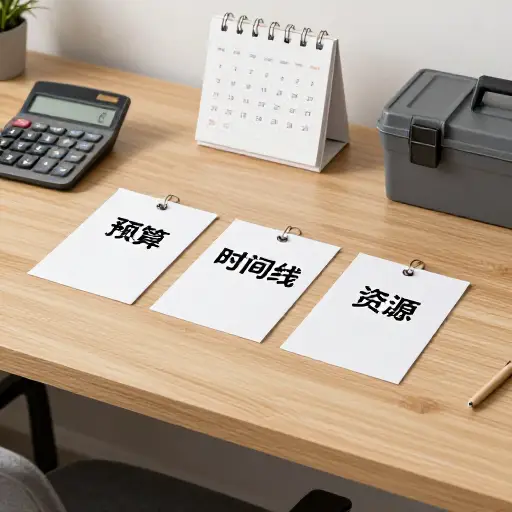 有三个关键因素需要考虑，即预算、时间线和资源。