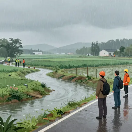 大雨过后发生了一场大洪水。