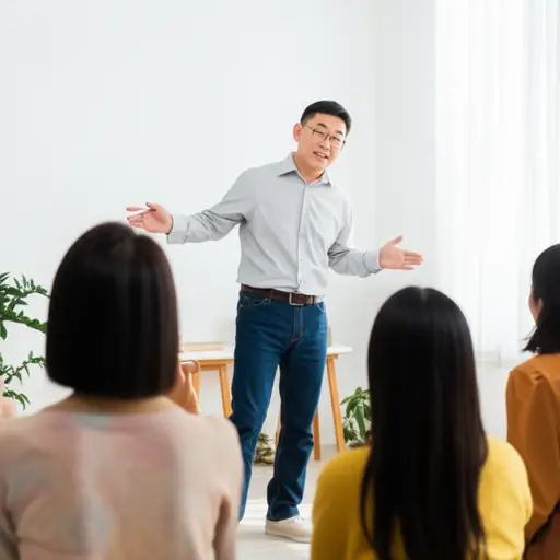 短暂停顿后，他开始讲述那个有趣的故事。