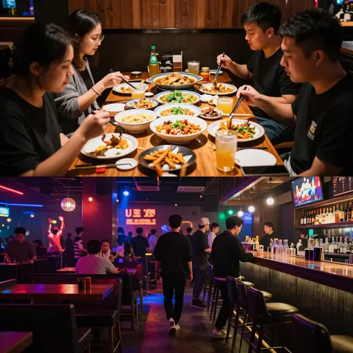 我们吃了一顿饭，然后去了夜总会。