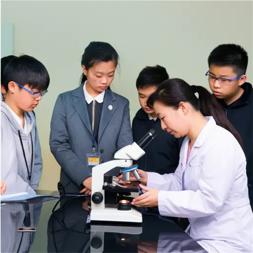 老师指导学生们如何正确操作实验设备。