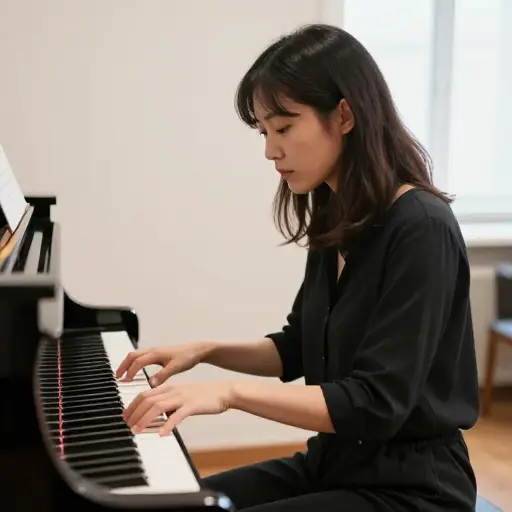 她在钢琴演奏方面非常熟练。