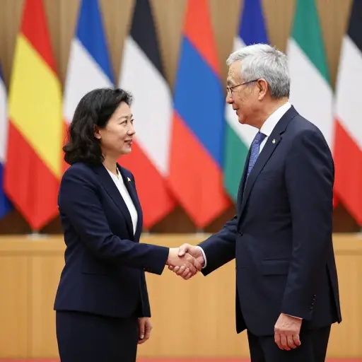 她从事外交职业，以在国外代表她的国家。