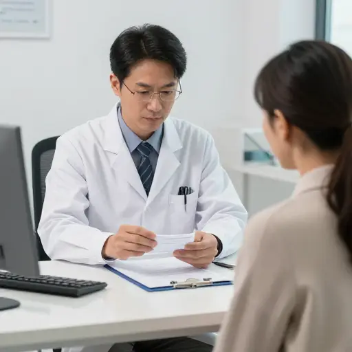 医生为她的慢性病开了一种新药。