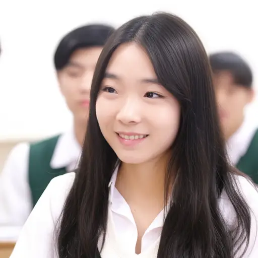 他暗恋班上那个总是微笑的女孩。