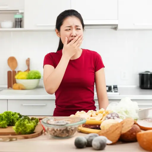 她看到腐败的食物时感到一阵强烈的恶心。