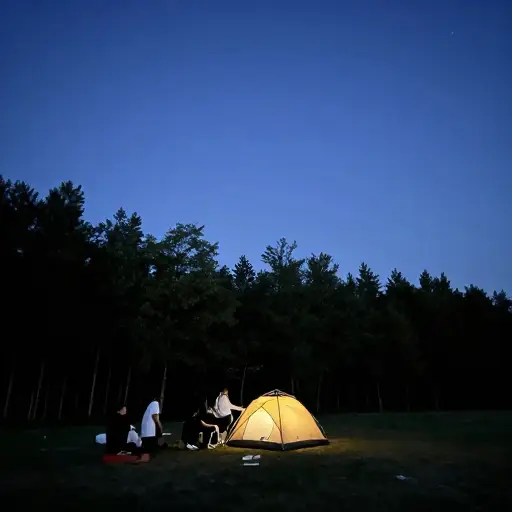 夜幕降临时，我们决定扎营过夜。