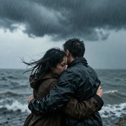 在暴风雨中，我们不得不紧紧抓住彼此，以免被吹走。