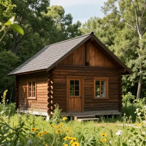 我喜欢夏天时住在质朴的小屋里。