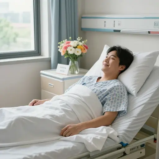 病人在接受切除肿瘤的手术后恢复良好。