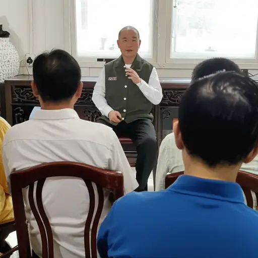 这位退伍军人正在分享他在军队中的经历。