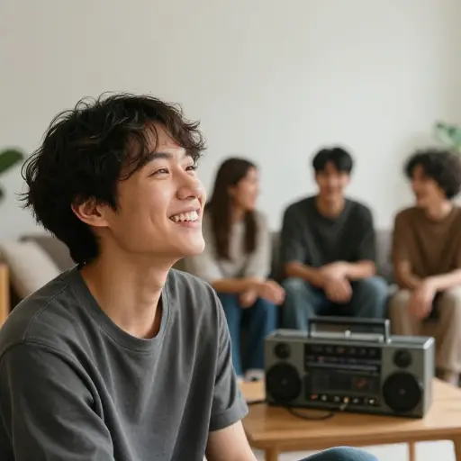 我喜欢他们在放的那首歌。
