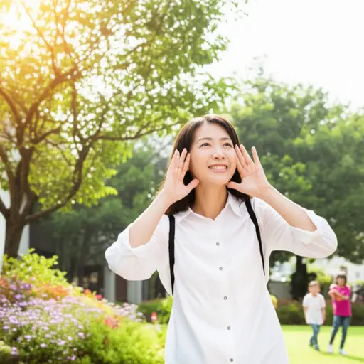 妈妈在院子里大声叫孩子们回来吃饭。