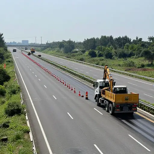 几条主要高速公路上的维修工作正在进行中。