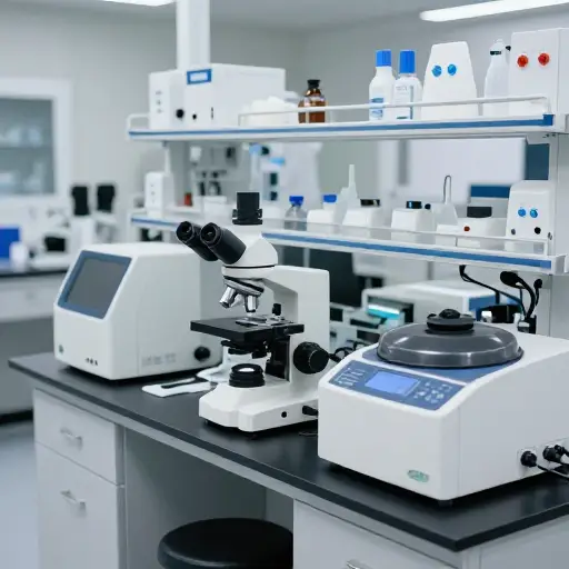 该实验室配备了最先进的科学仪器。