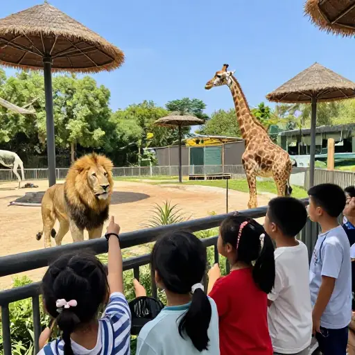 孩子们可以在动物园学会识别许多动物。