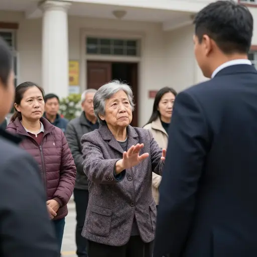 居民们聚集在市政厅前，恳求市长不要关闭社区的图书馆。