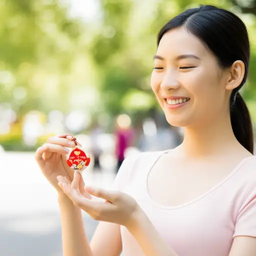 她总是带着这个小护身符，相信它能带来好运。