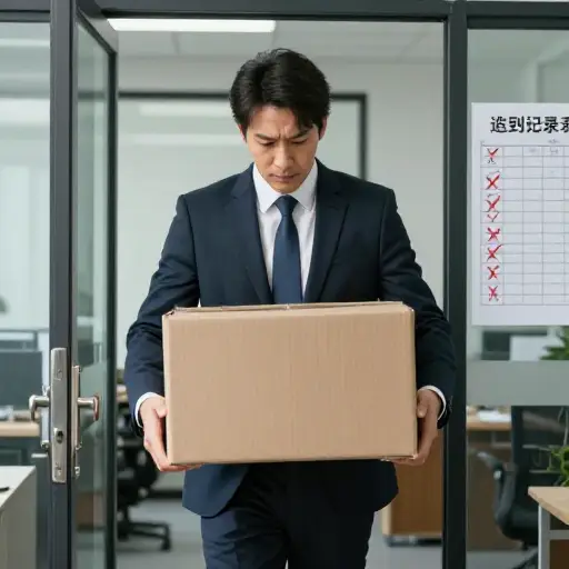 他因屡次迟到而被解除了职务。