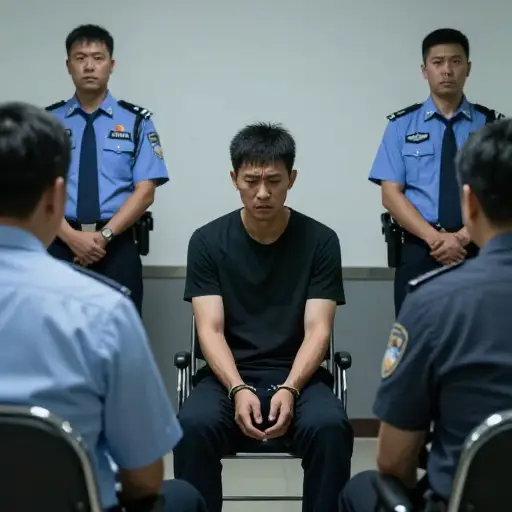 审讯期间，嫌疑人的声音开始发抖。