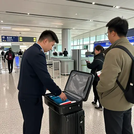 海关官员仔细检查了我们的行李。