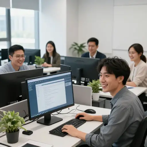 该公司成功地在所有部门实施了新的软件系统。