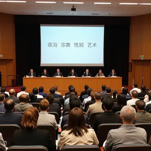 有很多人和许多演讲者谈论了各种主题，比如政治、宗教、性别认同和艺术。