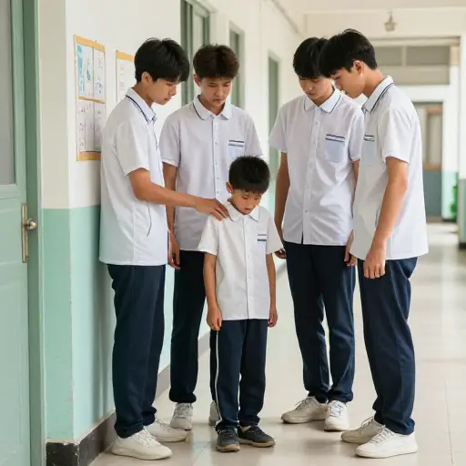 他在学校被一些年龄更大的男孩欺负。