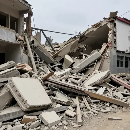 在地震中，一些人被埋在瓦砾下致死。