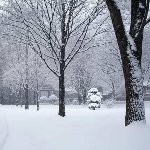 冬天经常下雪。