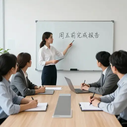经理指示她的团队在周五前完成报告。