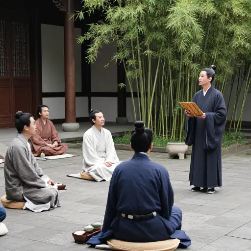 这位儒家学者致力于传播孔子的思想。