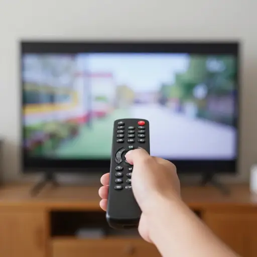 你能调一下电视吗？图像有点模糊。