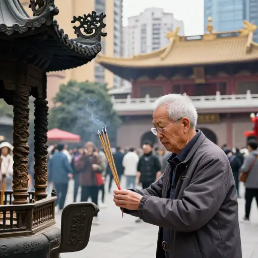 尽管现代变迁，许多人仍然坚守传统信仰。