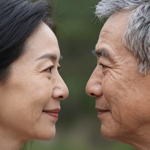 他们的头发变灰了，脸上显出了第一道皱纹。