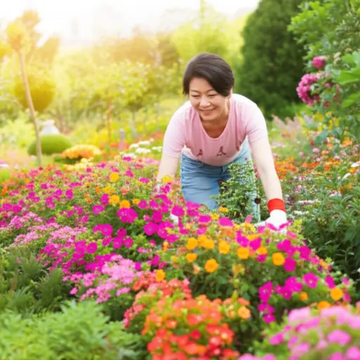 我妈妈非常爱她的花园。