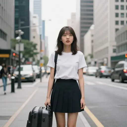 当她第一次搬到城市时，她还是个天真的年轻女子。