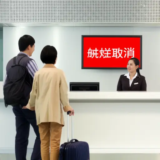 由于航班被取消，我们不得不改签机票。