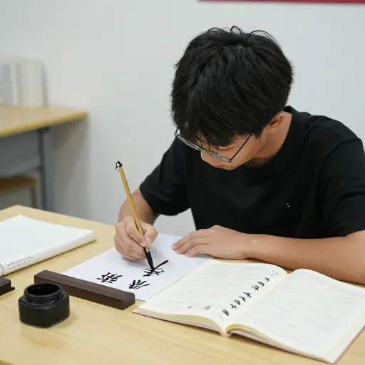 学习书写汉字需要耐心。