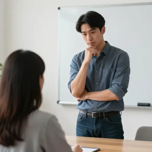 他在回答我的问题前停下来思考。