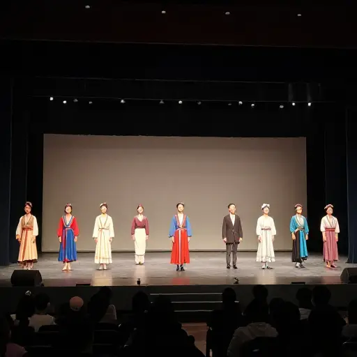当地戏剧团体昨晚上演了一场演出。