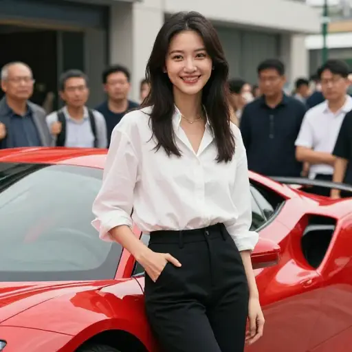 她买那辆跑车只是为了炫耀，证明她买得起。