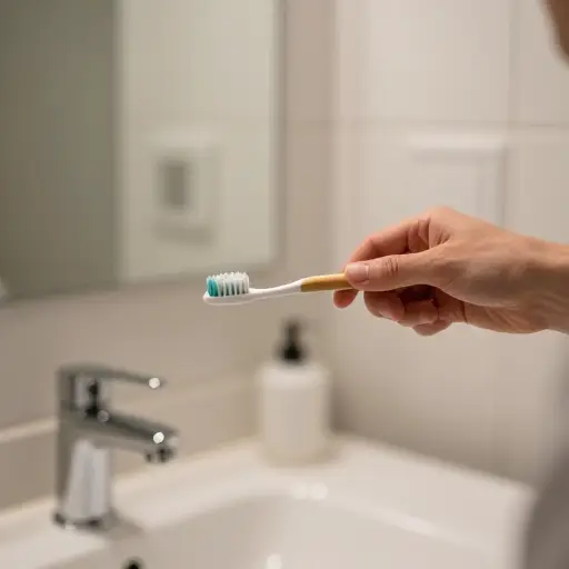 我每天早晚都用牙刷刷牙。