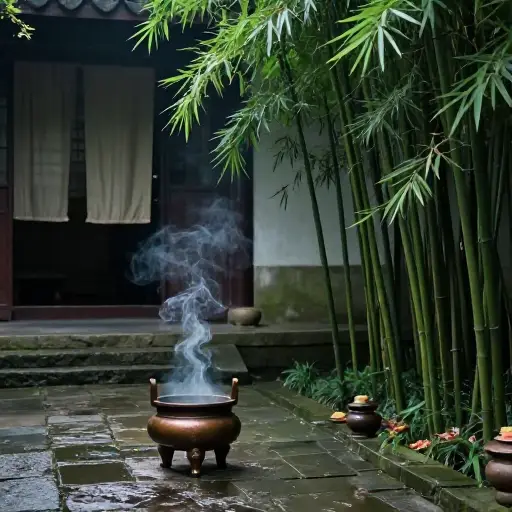 空气中弥漫着香火的气味。