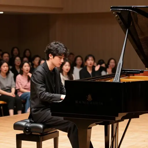 他即兴弹奏了一首钢琴曲，让观众惊喜不已。