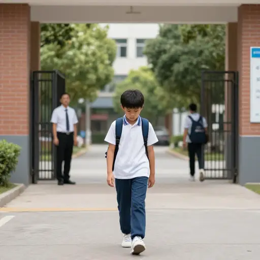 他因为行为不端被学校送回了家。