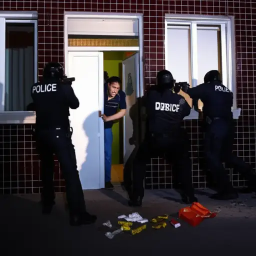 警方昨晚突袭了那个毒品窝点。