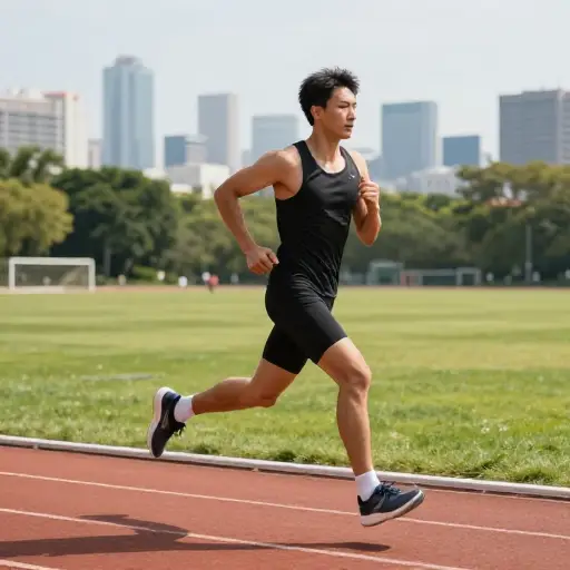 他正在为波士顿马拉松进行严格训练。