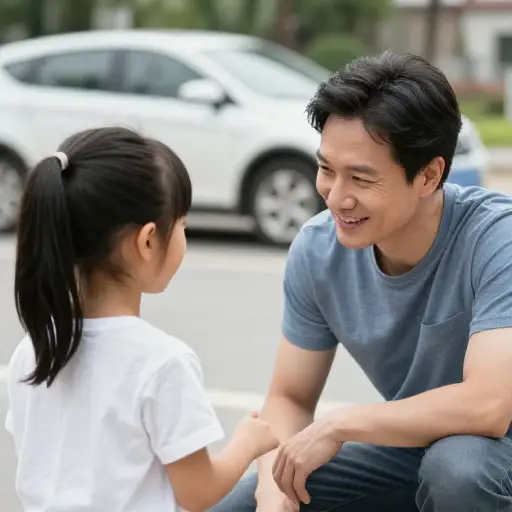 如果你好好地问你爸爸，他可能会开车送你去那里。